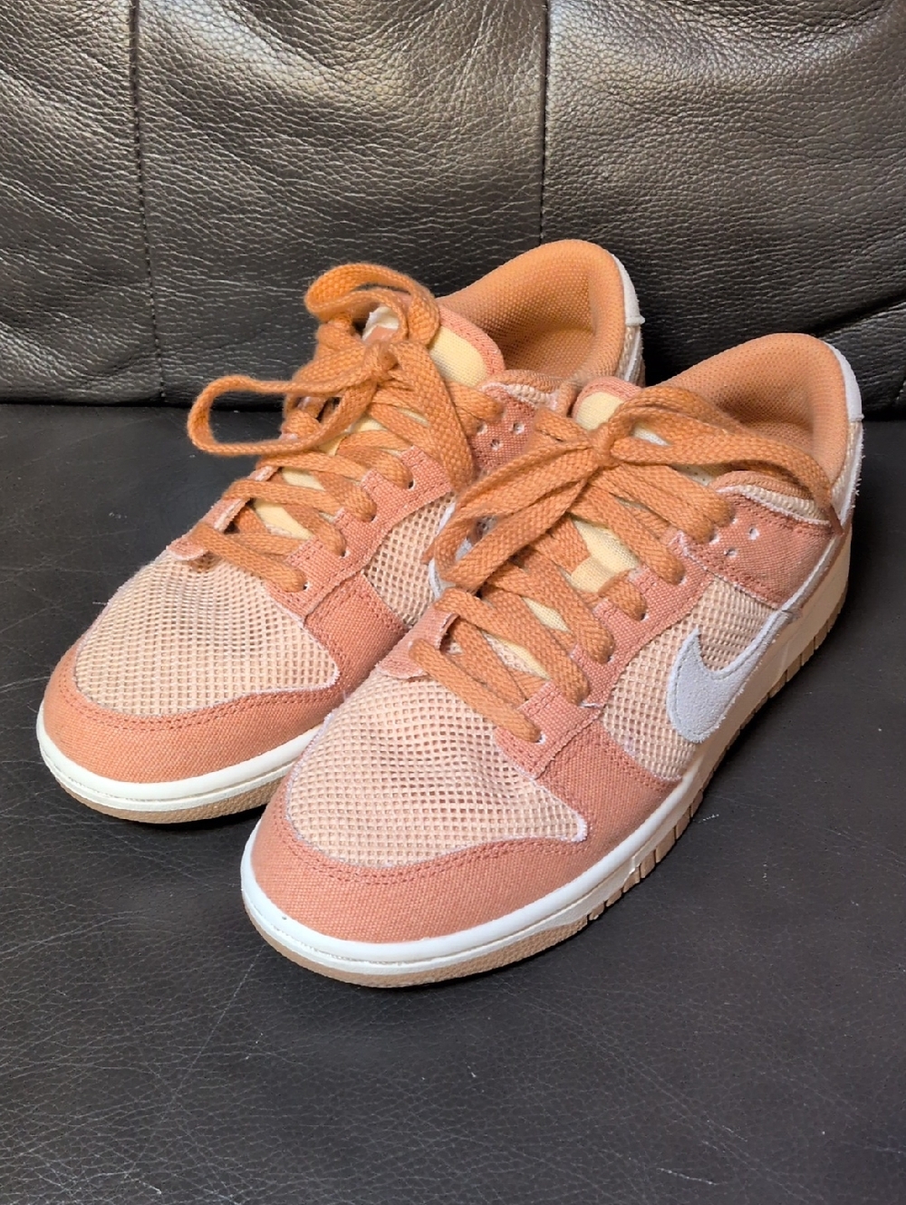 Nike Women’s Low-Top Sneakers in Peach and White